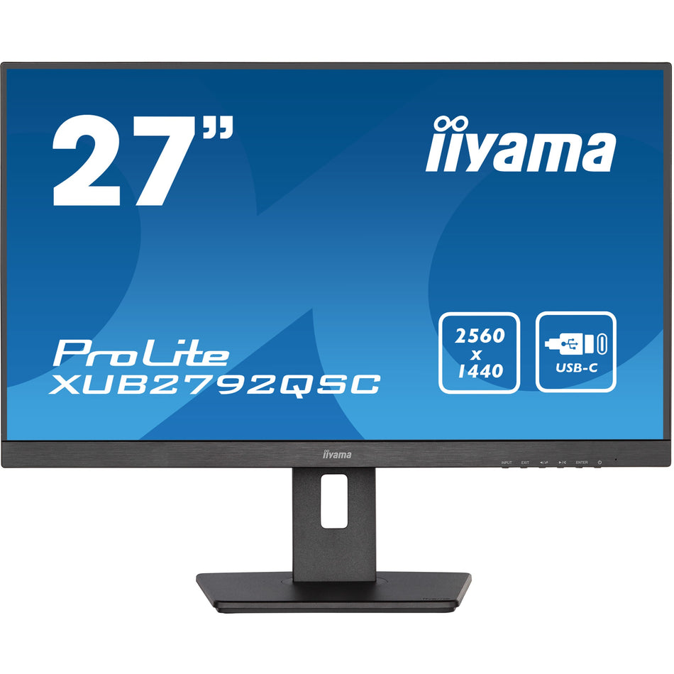68,5cm/27'' (2560x1440) Iiyama PROLITE XUB2792QSC-B1 4ms HDMI DP USB-C Pivot Speaker QHD Black