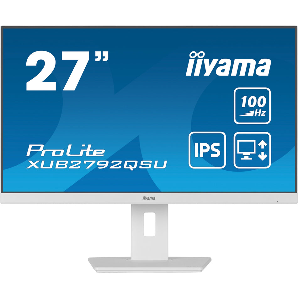 68,5cm/27" (2560x1440) Iiyama Prolite XUB2792QSU-W6 16:9 WQHD IPS 100Hz 0,4ms HDMI DP USB Pivot White