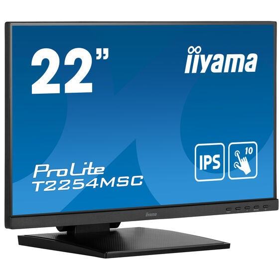 55,9cm/22" (1920x1080) Iiyama ProLite T2254MSC-B1AG 16:9 FHD IPS Touch 4ms 60Hz HDMI DP Speaker Black