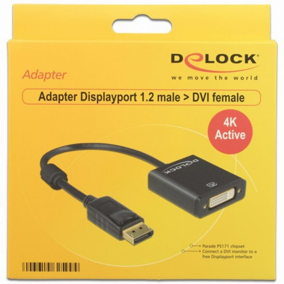 DeLock DisplayPort 1.2 > DVI 24+5 (ST-BU) Adapter 4K Schwarz