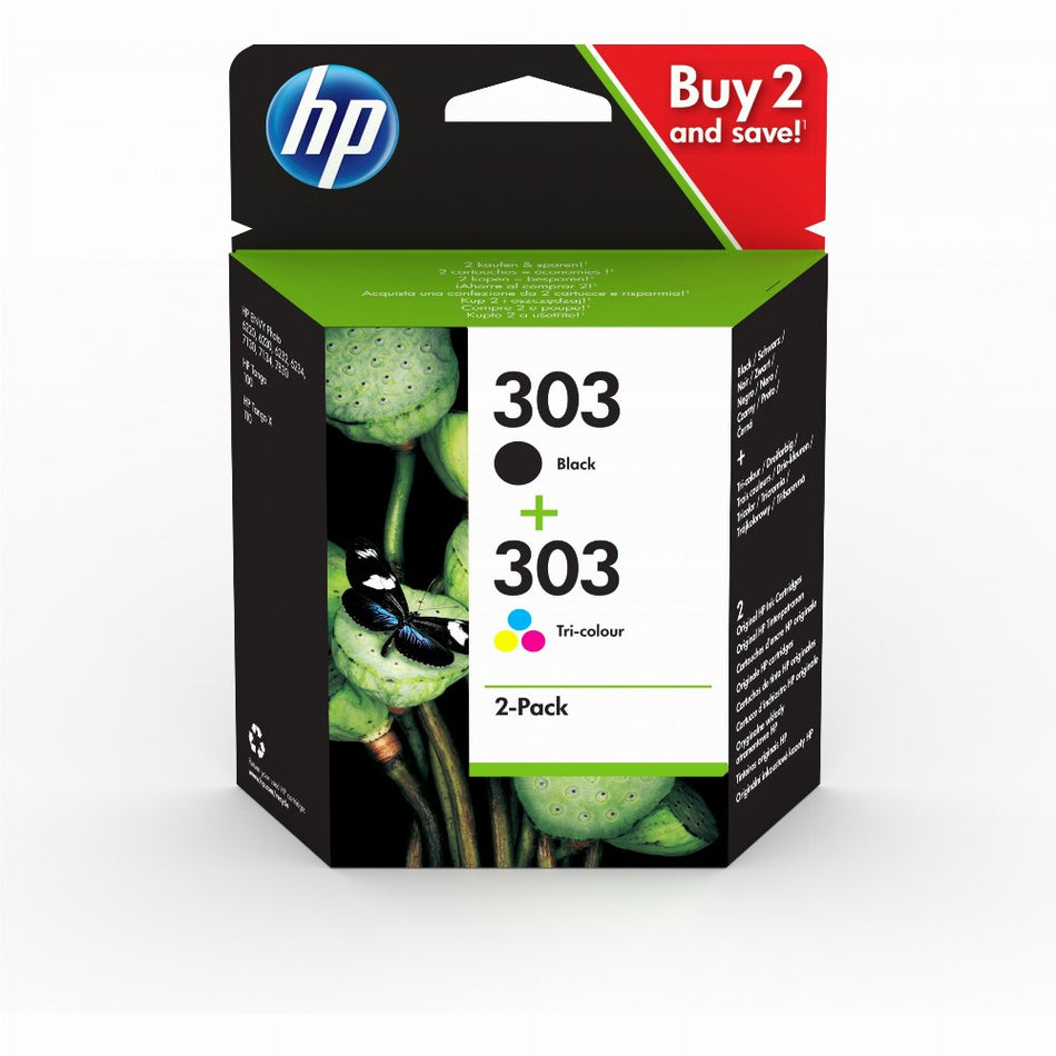 HP Tinte 303 3YM92AE Multipack Schwarz & Color (Cyan/Magenta/Gelb)